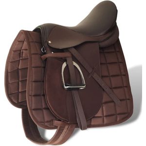 Complete Set - Bruin - Leer - Polyester - Inclusief Stijgbeugels en Singel