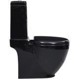 vidaXL - Toilet - rond - afvoer - onder - keramiek - zwart