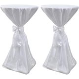 2 x Tischhusse Stehtischhusse weiß 60 cm Vidaxl