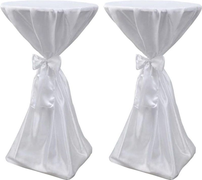 2 x Tischhusse Stehtischhusse weiß 70 cm vidaXL