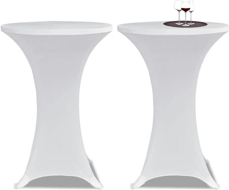 Vidaxl - 2 x Tischhusse für Stehtisch Stretchhusse Ø80 cm weiß