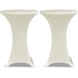Vidaxl - 2 x Tischhusse für Stehtisch Stretchhusse Ø80 cm cremefarben
