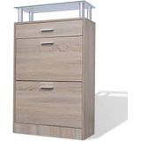 vidaXL-Schoenenkast-met-lade-en-glazen-bovenschap-eiken-look