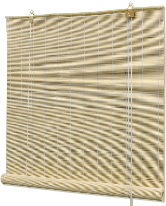 vidaXL - Rolgordijn - 100x160 - cm - bamboe - natuurlijk