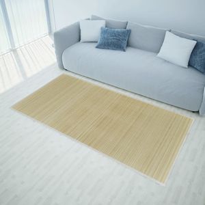 vidaXL Teppich Bambus Natur Rechteckig 80x300 cm