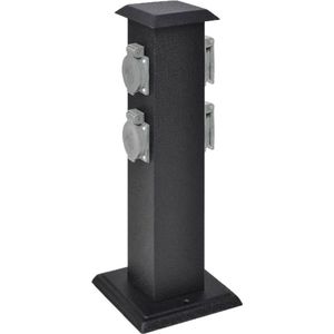 vidaXL Steckdosensäule Schwarz