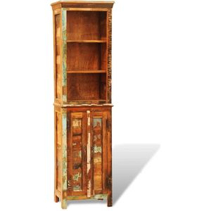vidaXL Boekenkast - Vintage-Stijl - Massief Gerecycled Hout - 3 Schappen en Onderkast