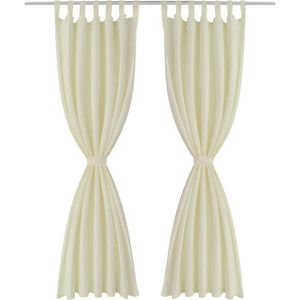 Micro-Satijnen Gordijnen - Creme - Polyester - 2 Stuks