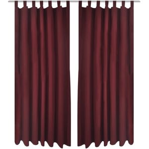 VidaXL-Micro-Satijnen-Gordijnen-met-Ringen-140-x-175-cm-2-stuks-(Wijnrood)
