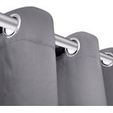 Gordijnen - Grijs - Polyester - 2 Stuks Met Ringen