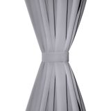 vidaXL Gordijnen - Grijs - Polyester - 2 Stuks - Met Gleuven
