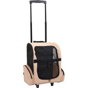 vidaXL-Huisdierentrolley-inklapbaar-beige