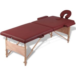 vidaXL-Inklapbare-massagetafel-2-zones-met-houten-frame-(Rood)