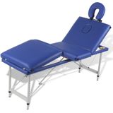 vidaXL - Massagetafel - inklapbaar - met - aluminium - frame - (vier - delen - / - blauw)