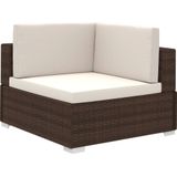 VidaXL 8-delige Loungeset met Kussens - Poly Rattan Bruin