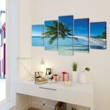 Vidaxl - Bilder Dekoration Set Strand mit Palmen 200 x 100 cm