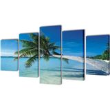 Vidaxl - Bilder Dekoration Set Strand mit Palmen 200 x 100 cm