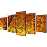 Canvas - Esdoorn - Muurdruk Set - 5 Panelen - Waterdicht