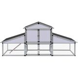 vidaXL - Kippenhok - met - ren - en - nestkast - aluminium