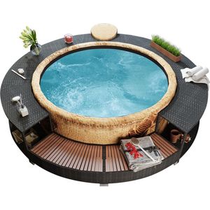 Vidaxl - Whirlpool-Umrandung Schwarz Poly-Rattan