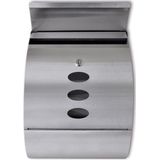 Brievenbus - Roestvrij Staal - Modern Ontwerp - Met Slot en Krantenrol