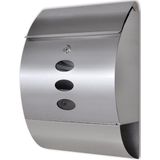 Brievenbus - Roestvrij Staal - Modern Ontwerp - Met Slot en Krantenrol