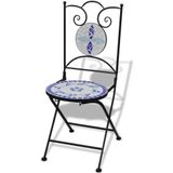 VidaXL Inklapbare Bistrostoelen 2 st. Keramiek Blauw en Wit