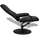 vidaXL Tv-fauteuil met voetenbankje kunstleer zwart