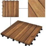 vidaXL - Terrastegels - acaciahout - 30 - x - 30 - cm - verticaal - patroon - (10 - stuks)
