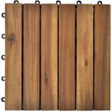 vidaXL - Terrastegels - acaciahout - 30 - x - 30 - cm - verticaal - patroon - (10 - stuks)