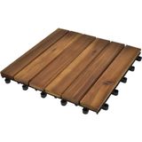 vidaXL - Terrastegels - acaciahout - 30 - x - 30 - cm - verticaal - patroon - (10 - stuks)