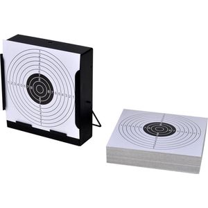 vidaXL Schietkast vierkant met 100 papieren targets 14 cm