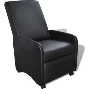 vidaXL Sessel Klappbar Schwarz Kunstleder