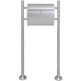 vidaXL - Brievenbus op Standaard - Roestvrij Staal - Inclusief Sleutels en Krantenhouder