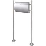 vidaXL - Brievenbus op Standaard - Roestvrij Staal - Inclusief Sleutels en Krantenhouder