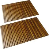 Acacia - Badmat - Hout - Set van 2 - Antislip Achterkant