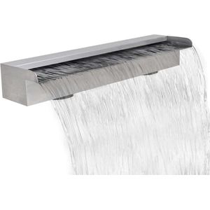 vidaXL - Zwembadwaterval - rechthoekig - 60 - cm - roestvrij - staal