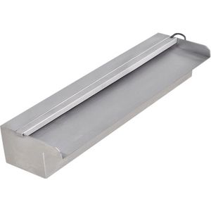 vidaXL - Zwembadwaterval - met - LED's - rechthoekig - 45 - cm - roestvrij - staal