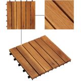 vidaXL - Terrastegels - verticaal - patroon - 30 - x - 30 - cm - Acacia - set - van - 20