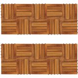 vidaXL - Terrastegels - verticaal - patroon - 30 - x - 30 - cm - Acacia - set - van - 20