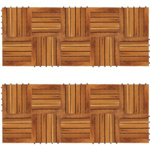 vidaXL - Terrastegels - verticaal - patroon - 30 - x - 30 - cm - Acacia - set - van - 20