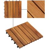 vidaXL - Terrastegels - verticaal - patroon - 30 - x - 30 - cm - Acacia - set - van - 30