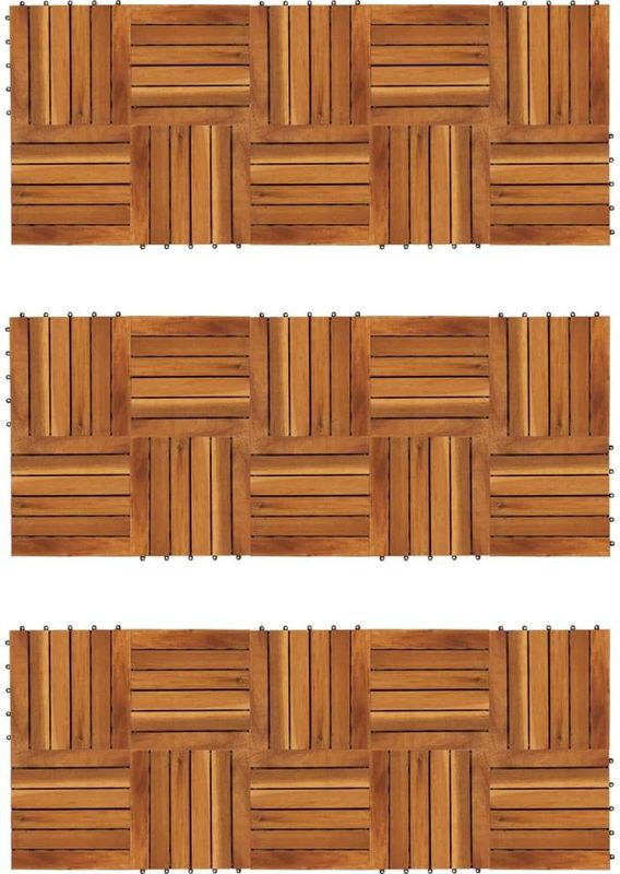 vidaXL - Terrastegels - verticaal - patroon - 30 - x - 30 - cm - Acacia - set - van - 30