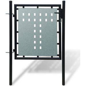 vidaXL Zauntor (Einzeltor) Schwarz 100x125 cm