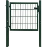 vidaXL - Poort - dubbelstaafmat - (enkel) - 106x130 - cm - groen