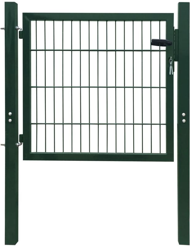 Dubbelstaafmat Poort - Groen - Staal - 106 x 130 cm