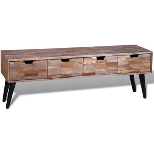 Recycled Teak TV-Meubel met 4 Lades