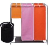 vidaXL - 3-delige Wassorteerder - Kleurgecodeerd - Ijzeren Frame - Hoogwaardige Stof