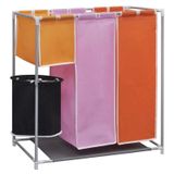 vidaXL - 3-delige Wassorteerder - Kleurgecodeerd - Ijzeren Frame - Hoogwaardige Stof