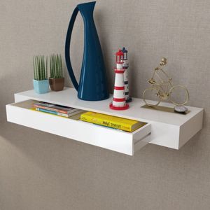 vidaXL Wandschap - Wit - MDF - Met Lade